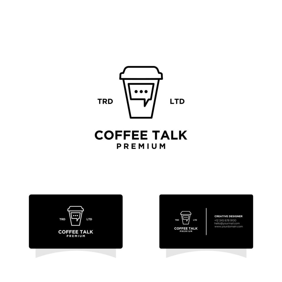 kaffe prata logotyp formgivningsmall vektor