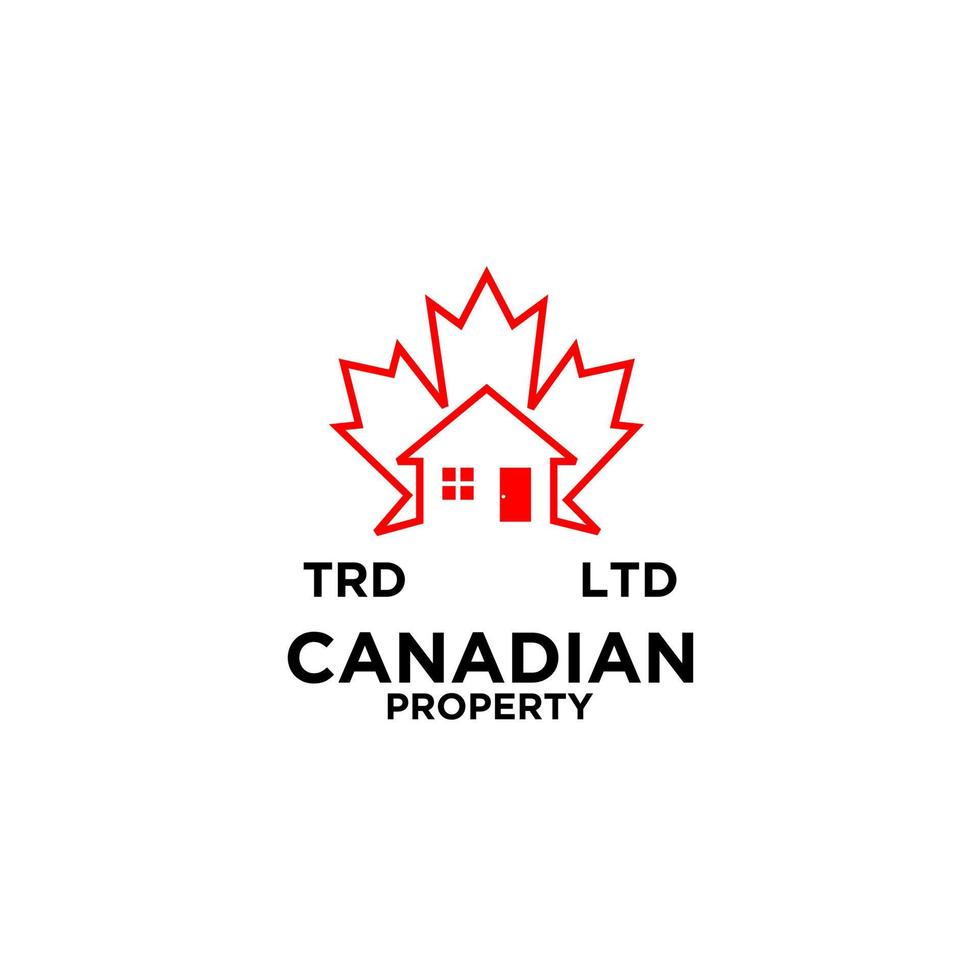 premium kanadensisk fastighetslogotypdesign vektor