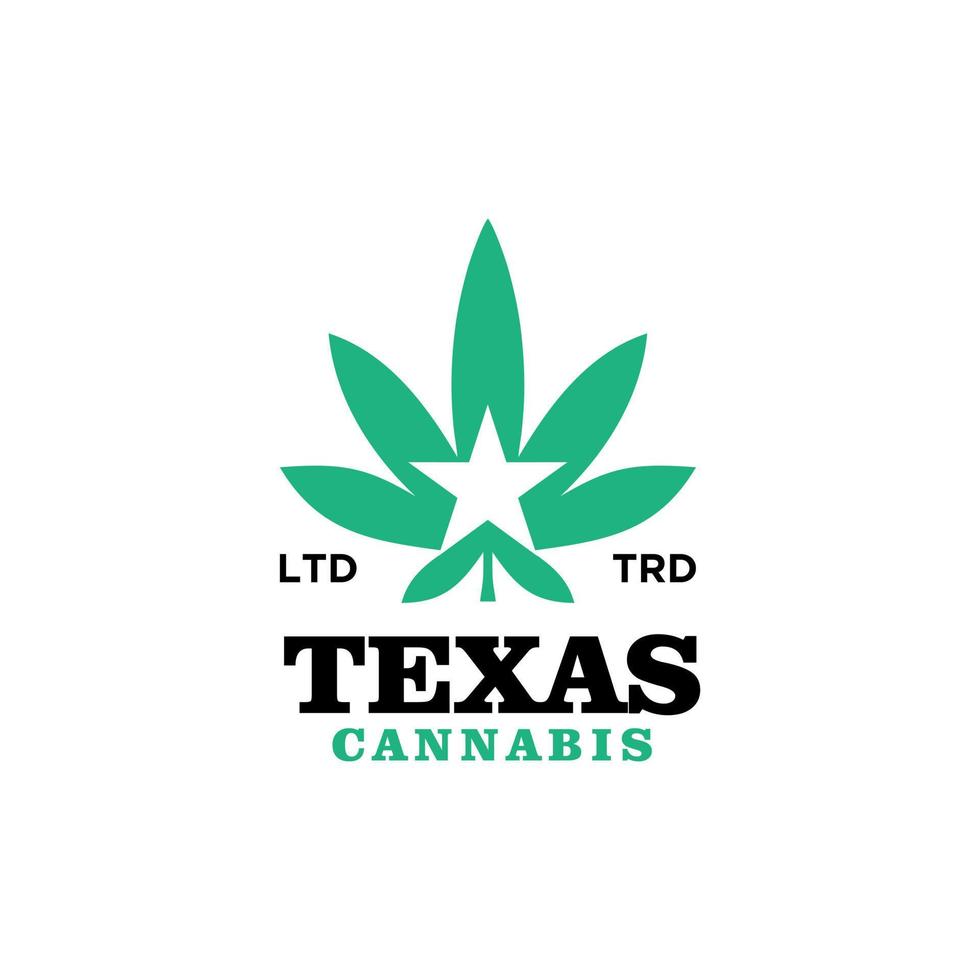 Texas-Cannabis-Premium-Vintage-Logo-Design vektor