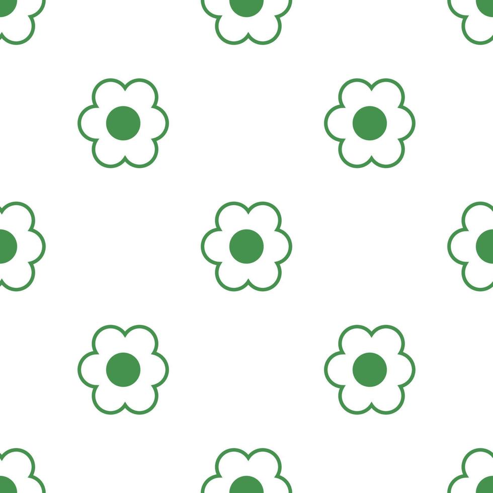 Nahtloses Muster mit Blumensymbol. grünes ökologisches Zeichen. Planeten schützen. vektorillustration für design, web, verpackungspapier, stoff, tapete vektor