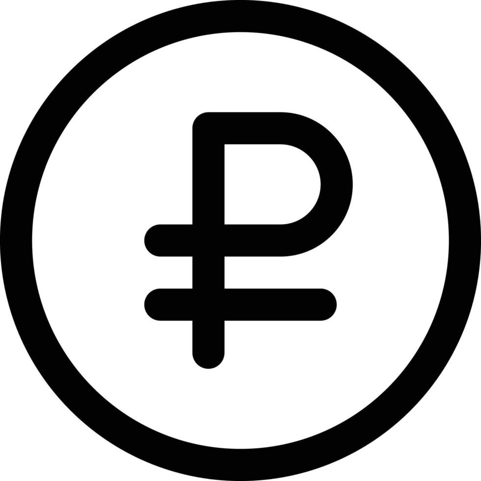 Rubel-Symbol im Stil einer Geldlinie vektor