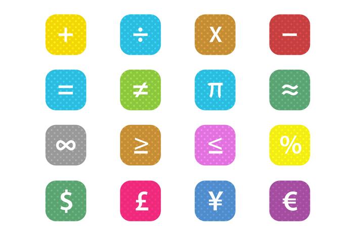 Kostenlose Mathe Finanzielle Symbole Vektor