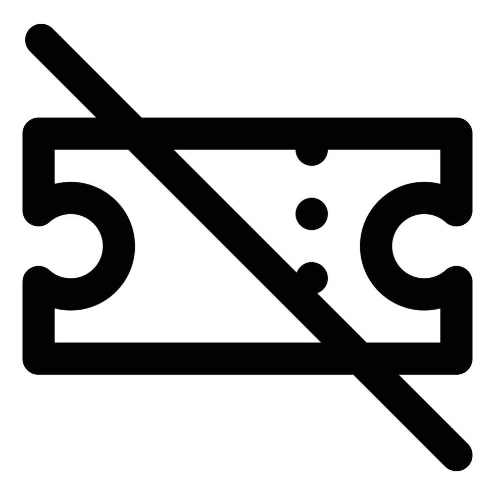Symbol für stornierte Ticketzeilen mit leeren Zuständen vektor