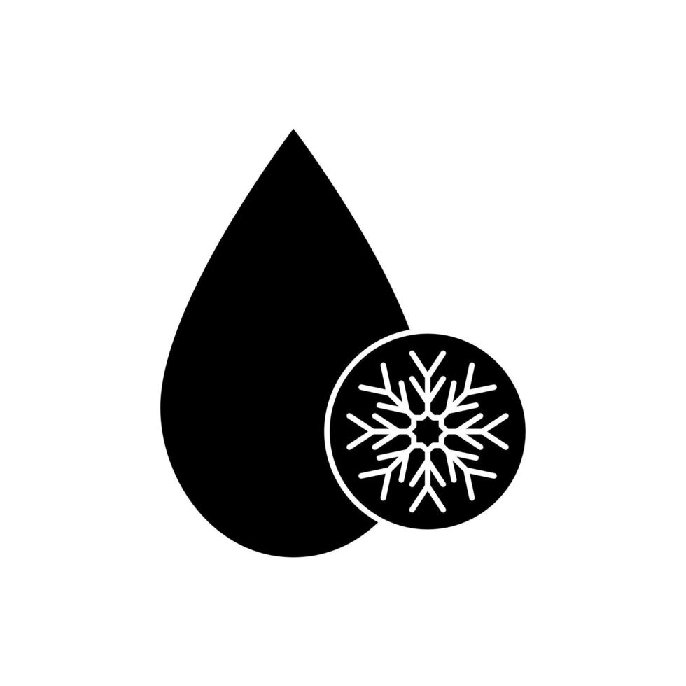 Wassertropfen mit Schneeflocken-Icon-Vektor vektor