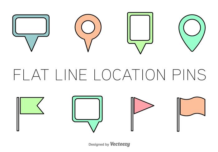 Linie Lage Pin Vektor Icons
