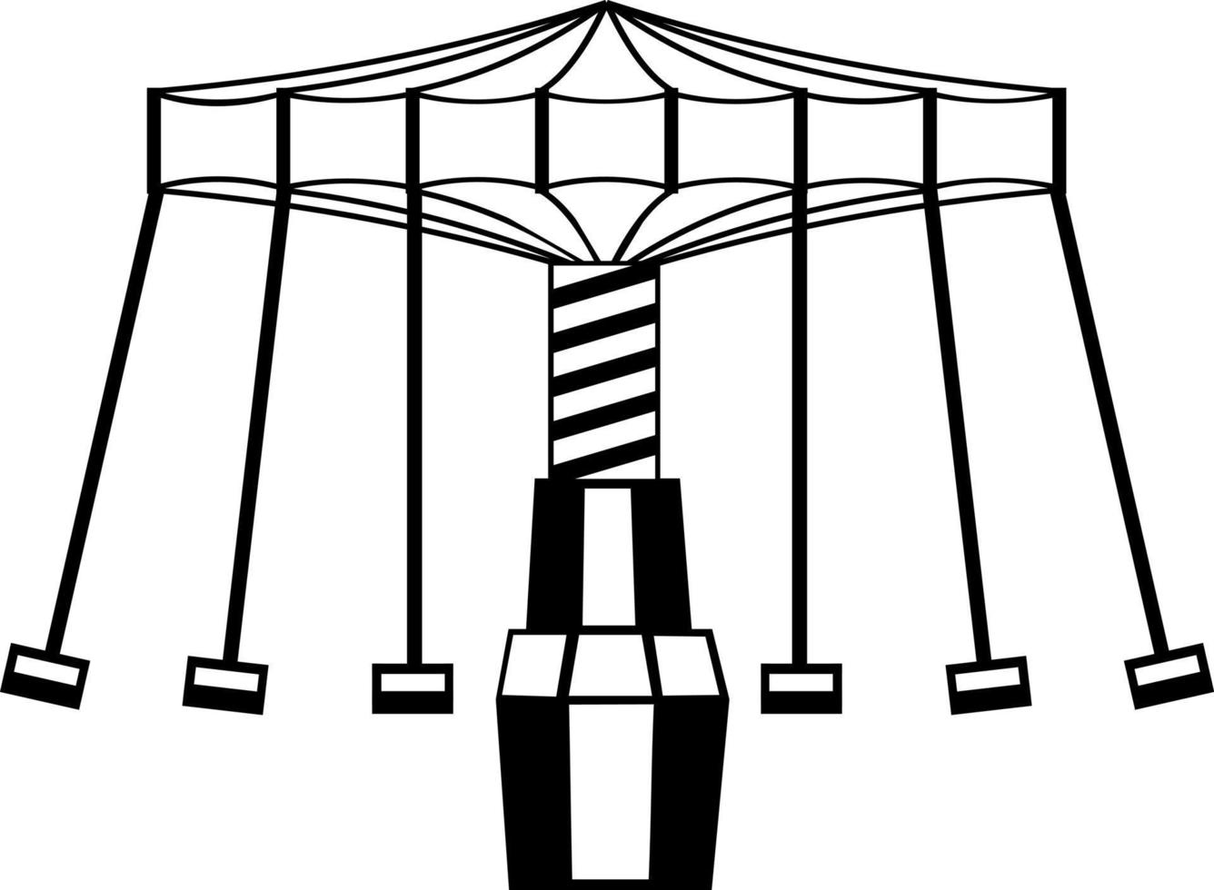 Kettenkarussell dünne Liniensymbol vektor