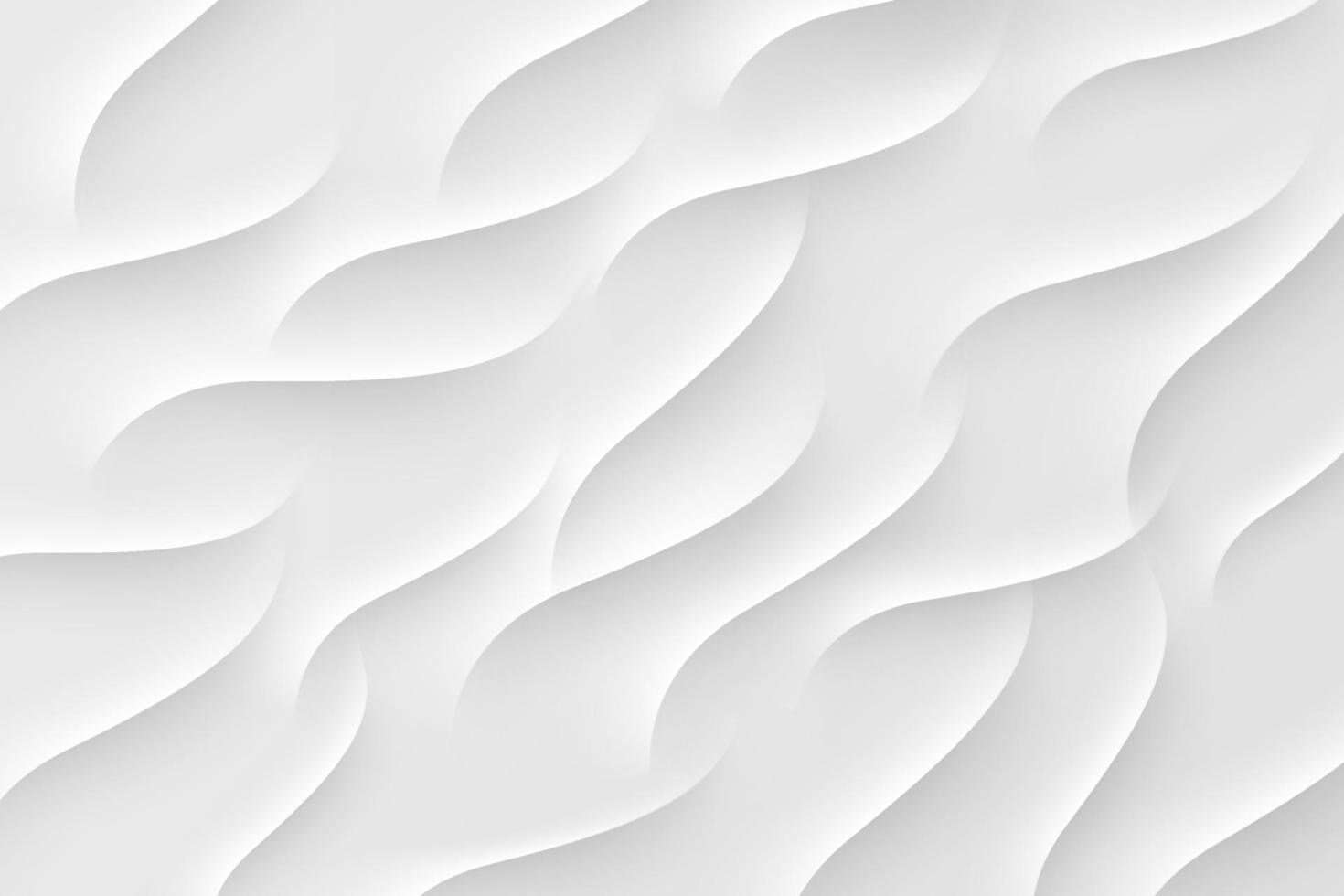 abstrakt 3d vågor krusningar mönster på vit bakgrund. grå kurva våglinjer textur med ljus och skugga. du kan använda för banderoller, webb, broschyr, omslag, affisch, tryckt annons, etc. vektorillustration. vektor