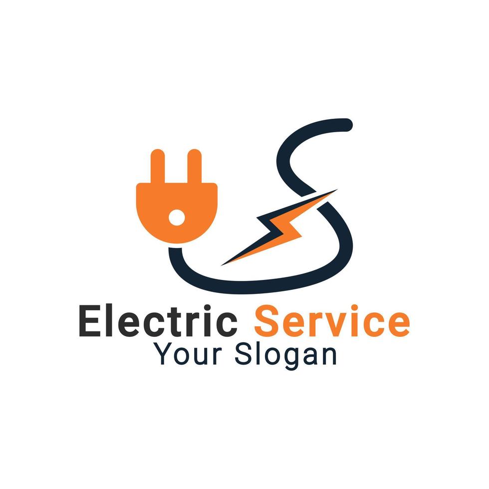 Stromlogo, Energielogo, Logo für elektrische Dienstleistungen, Logovorlage für Stromreparatur und -wartung vektor
