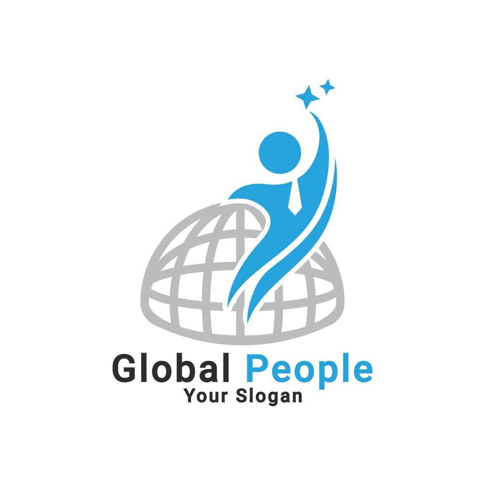 World Winner People Logo, World Forum Logo, Global Connection Logo Vorlage vektor