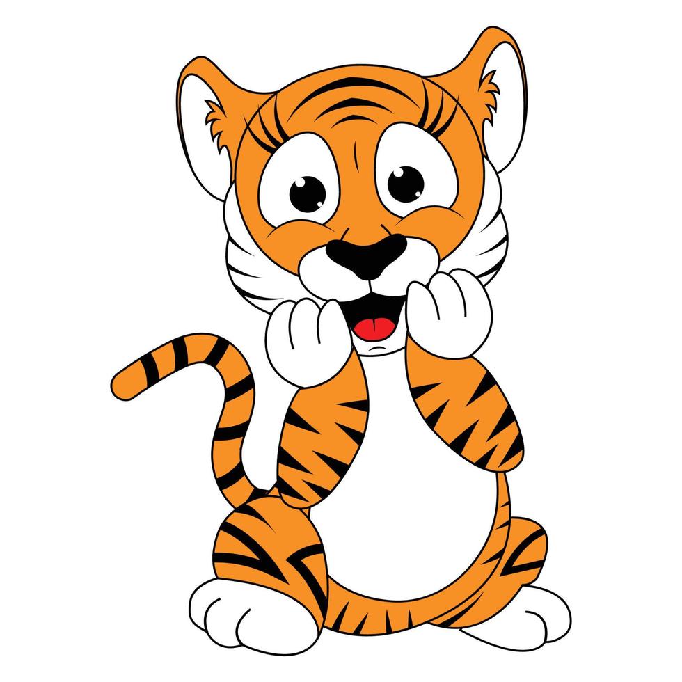 niedliche Tiger-Tier-Cartoon-Grafik vektor