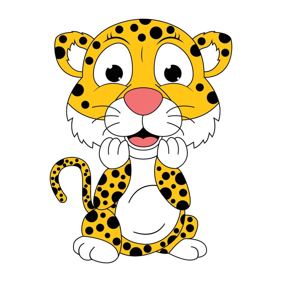 niedliche Jaguar-Tier-Cartoon-Grafik vektor