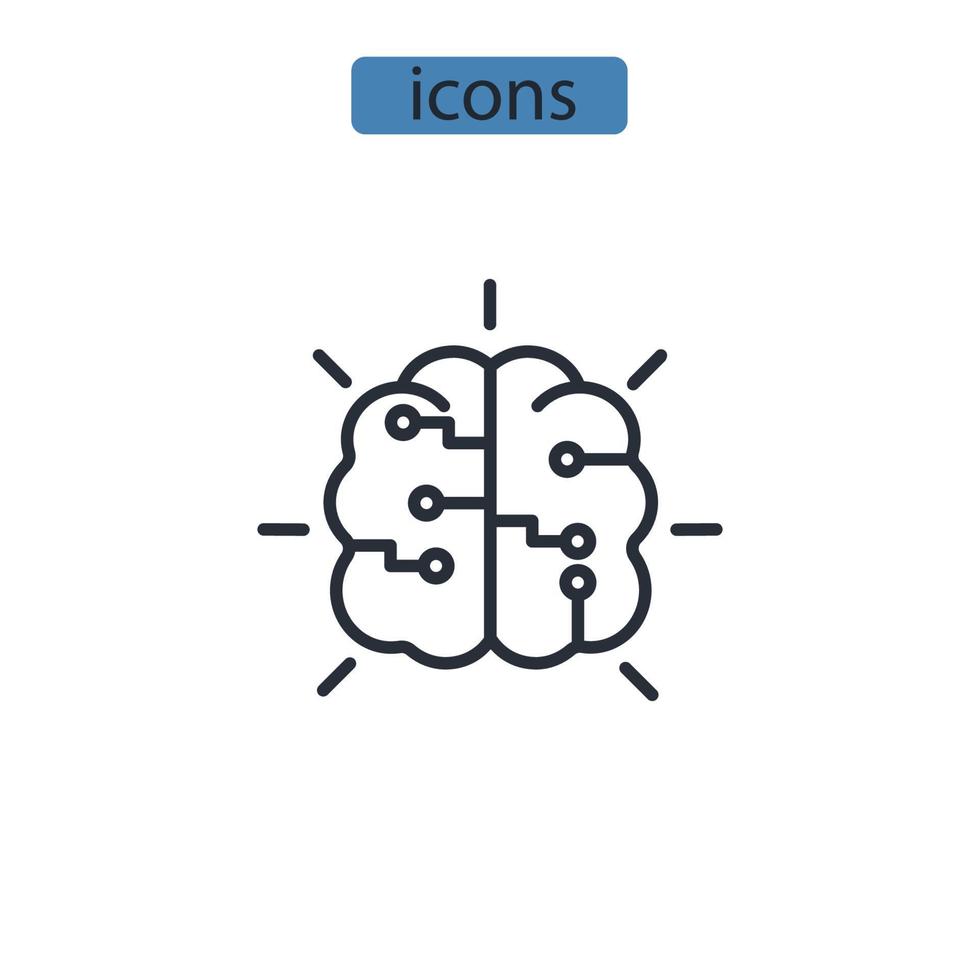 Symbole für maschinelles Lernen symbolisieren Vektorelemente für das Infografik-Web vektor