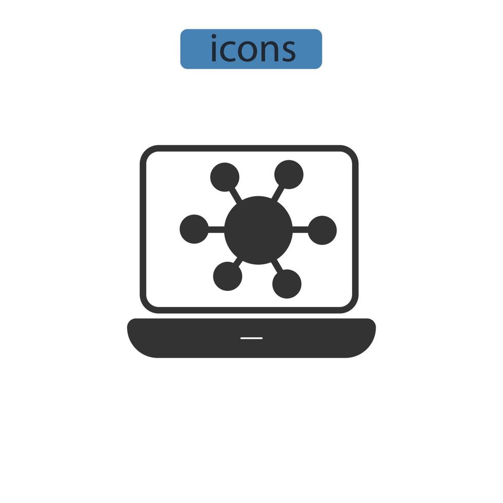 Netzwerksymbole symbolen Vektorelemente für das Infografik-Web vektor