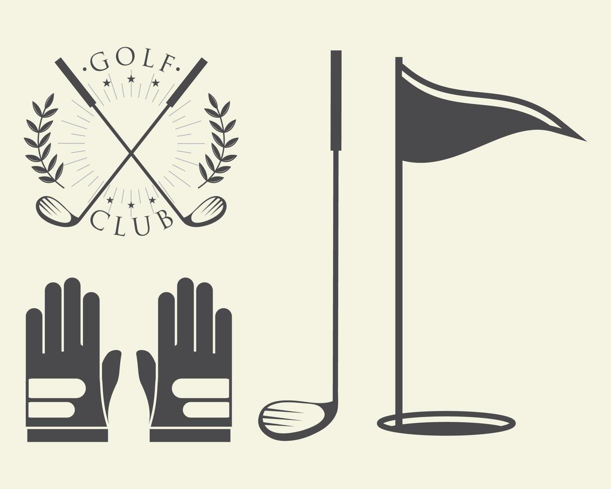Symbole setzen Golfclub vektor