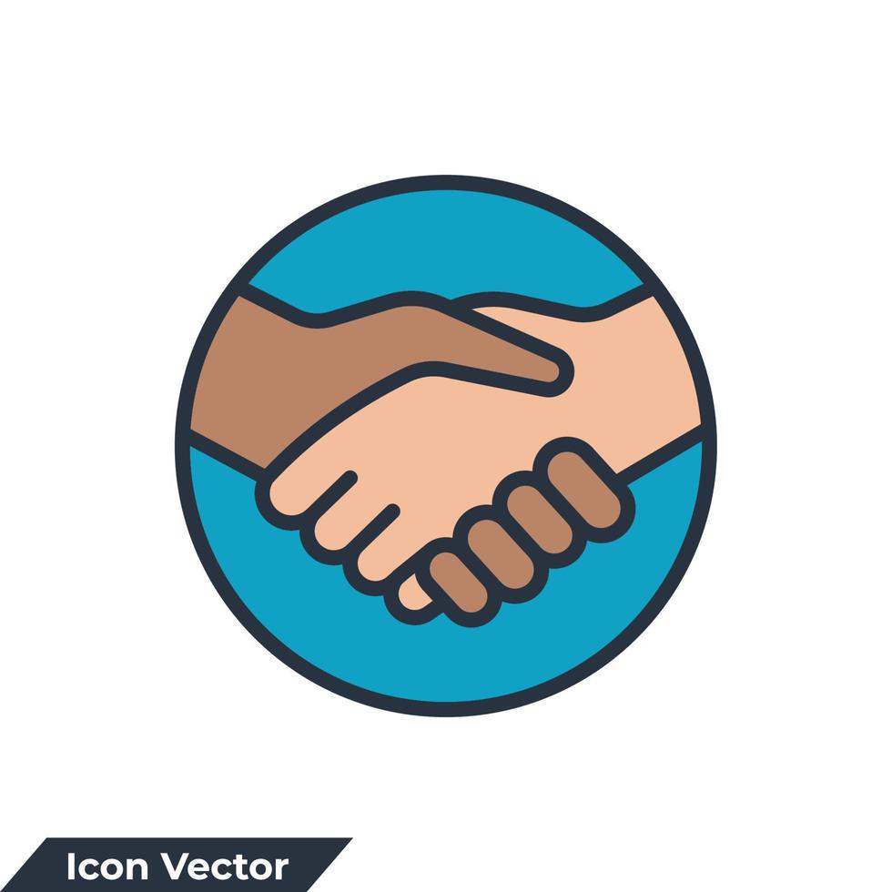 handslag ikon logotyp vektorillustration. partnerskap symbol mall för grafik och webbdesign samling vektor