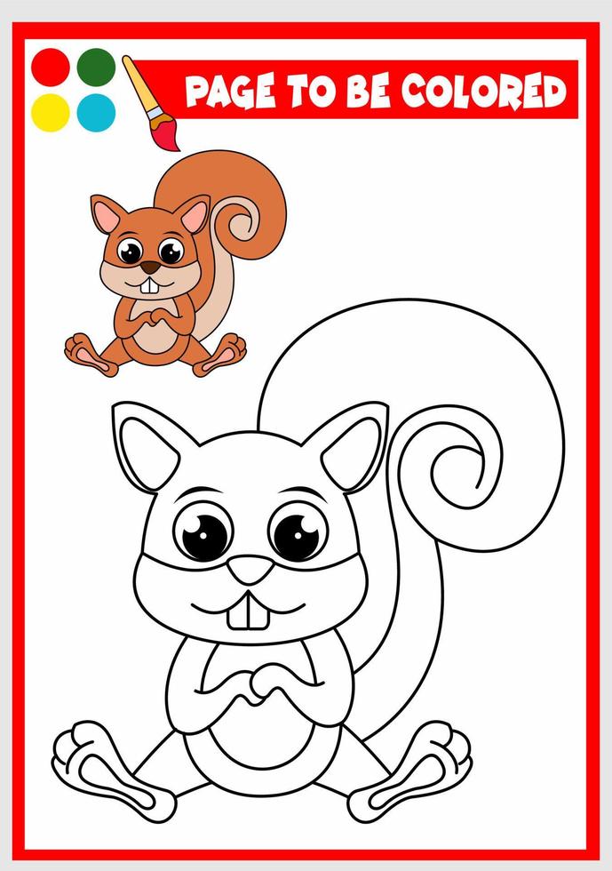 Malbuch für Kinder. Eichhörnchen vektor