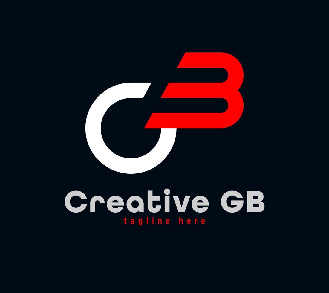 kreativ g och b bokstavskombination logotypdesign. linjär animerad företagssportlogotyp. unik anpassad minimal designmall vektorillustration. vektor