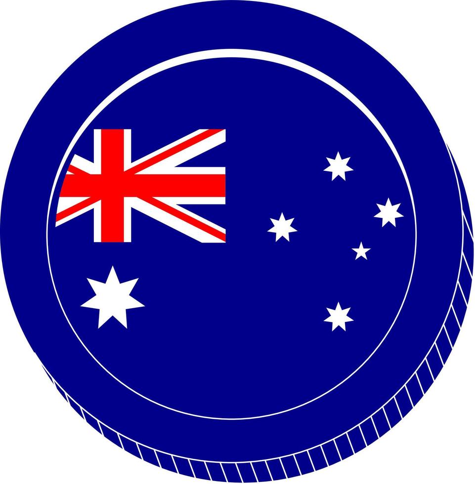 australisk vektor handritad flagga, australiska dollar