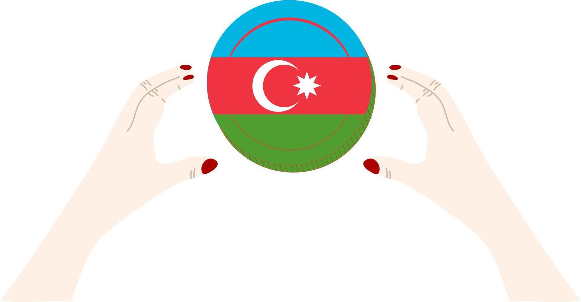 flagga av azerbajdzjan vektor handritad flagga, azerbajdzjans manat handritad flagga