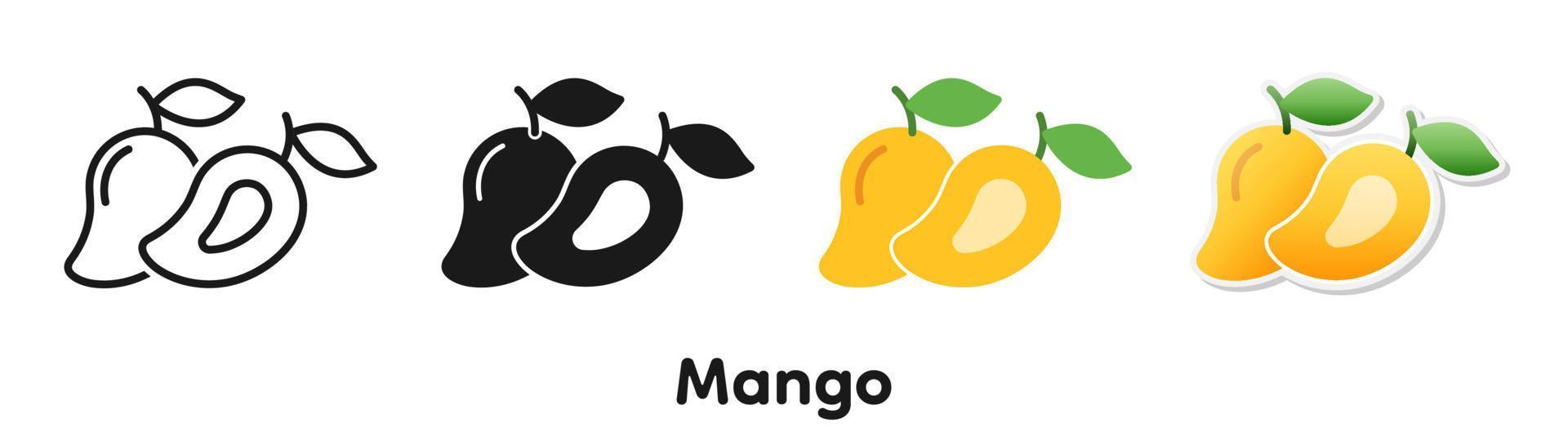 vektor ikonuppsättning av mango.