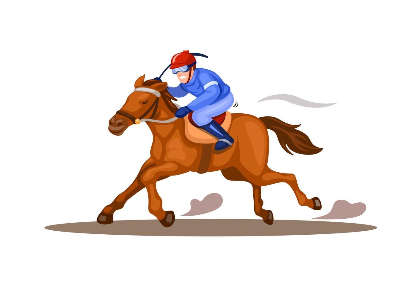 Jockey-Reitpferd im Pferderennen-Wettkampfsport-Illustrationsvektor vektor