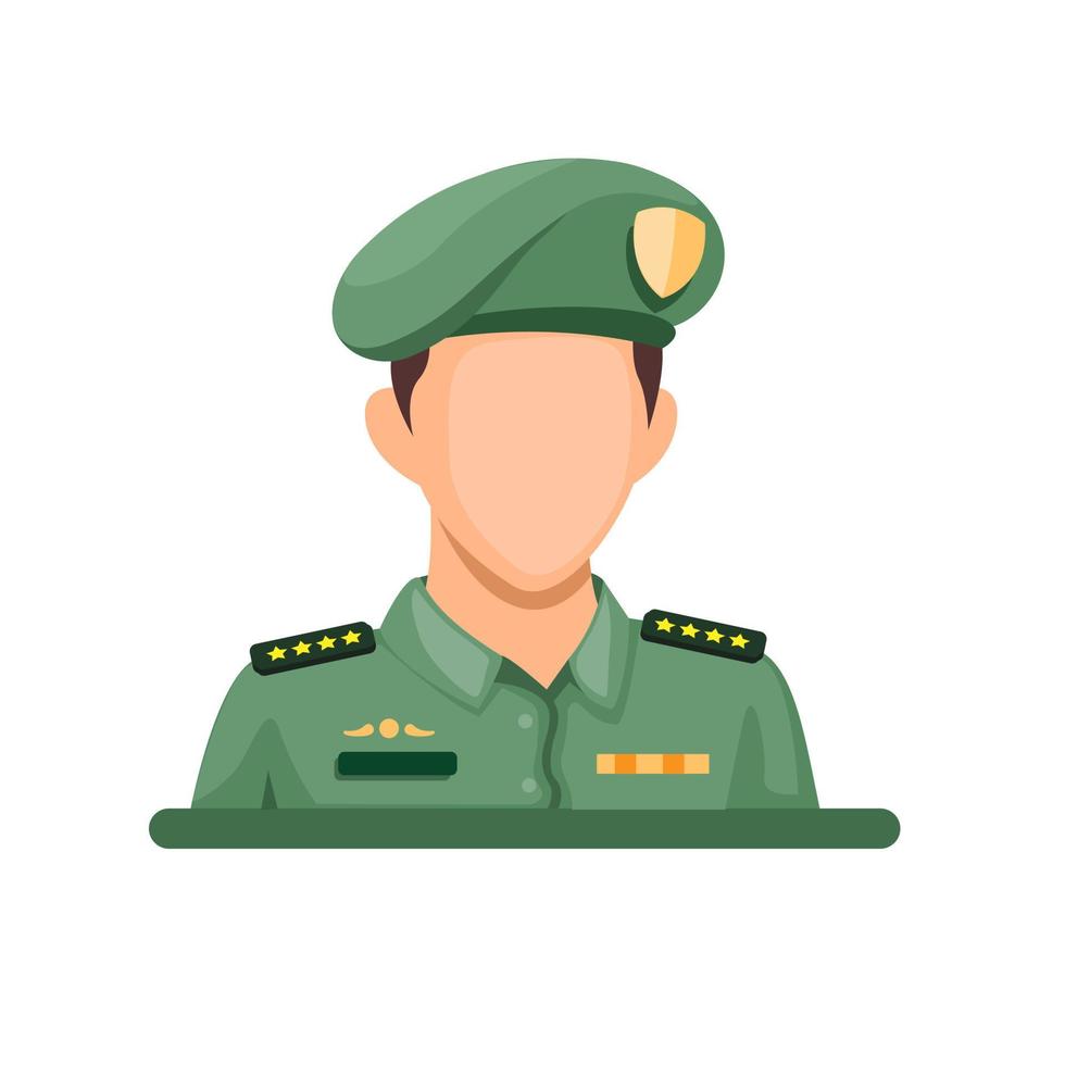 armee militäruniform männliche figur charakter illustration vektor
