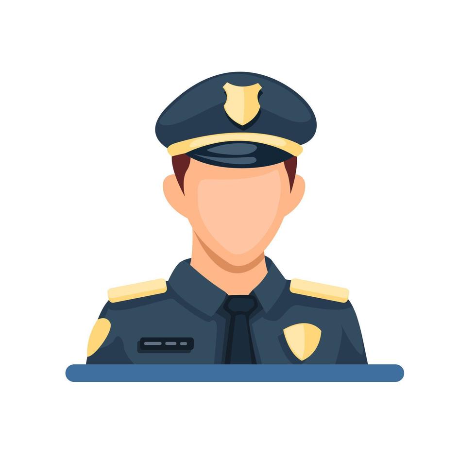 polisuniform manlig karaktär illustration vektor
