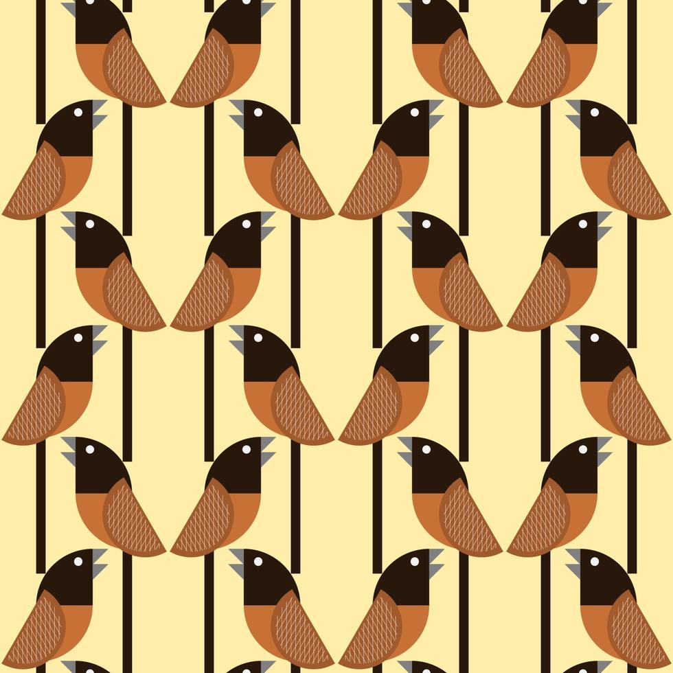geometrische Vögel auf Tortilla-Hintergrund. Nahtloses Wiederholungsmuster. Fächer für Kinderkleider Textil. vektor