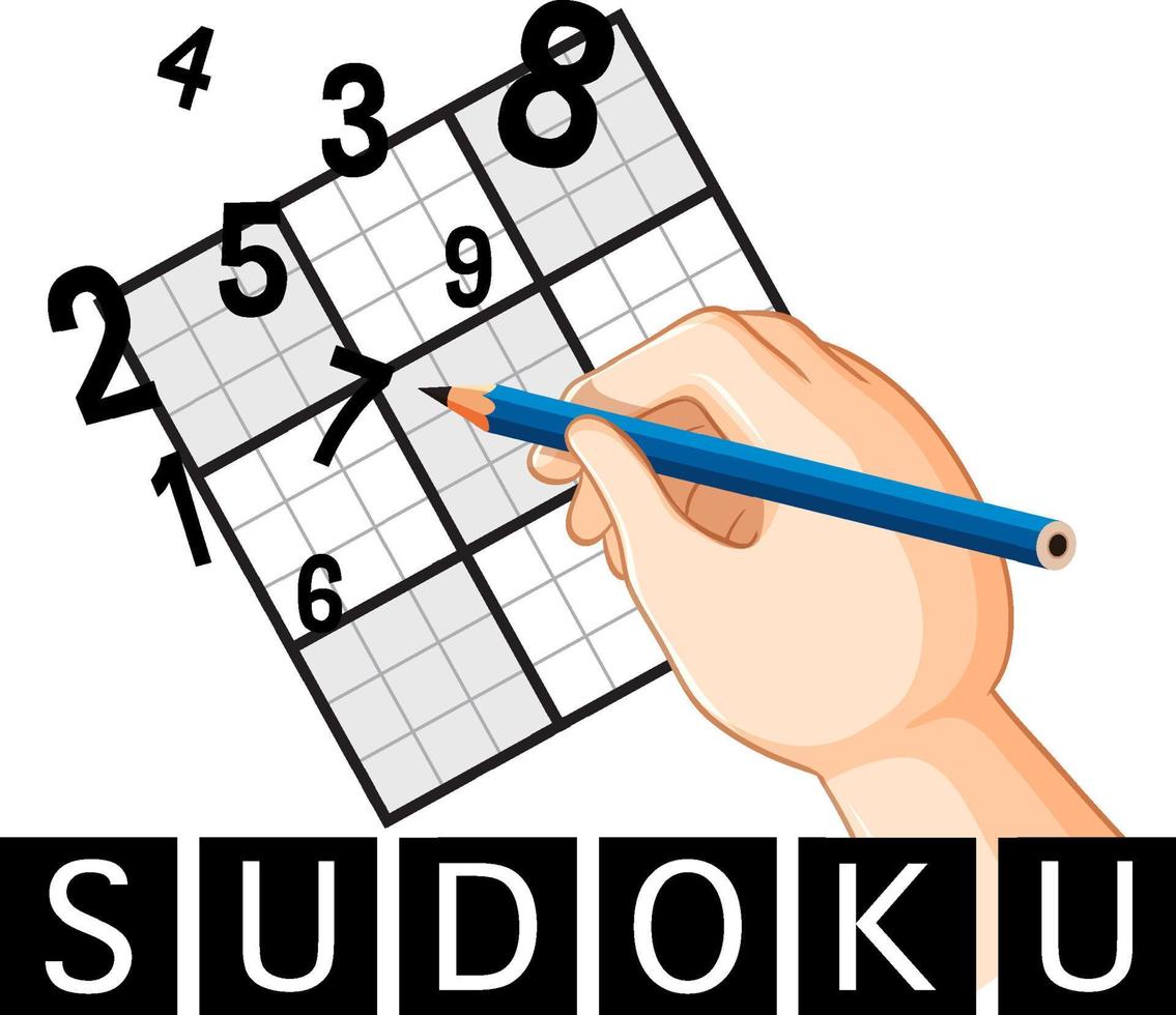 sudoku logotyp design med penna vektor