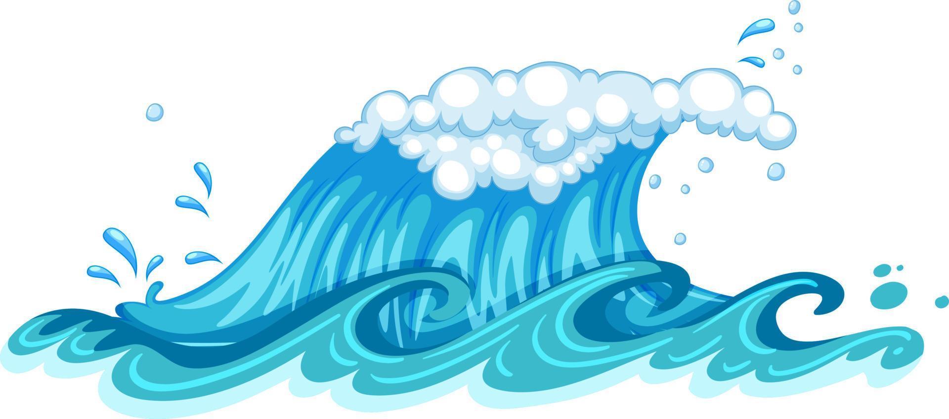 havsvåg i tecknad stil isolerade vektor