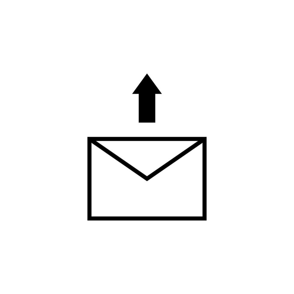 skicka brev ikon. svart pil. affärsidé. vektor illustration för design, webb, infographic.