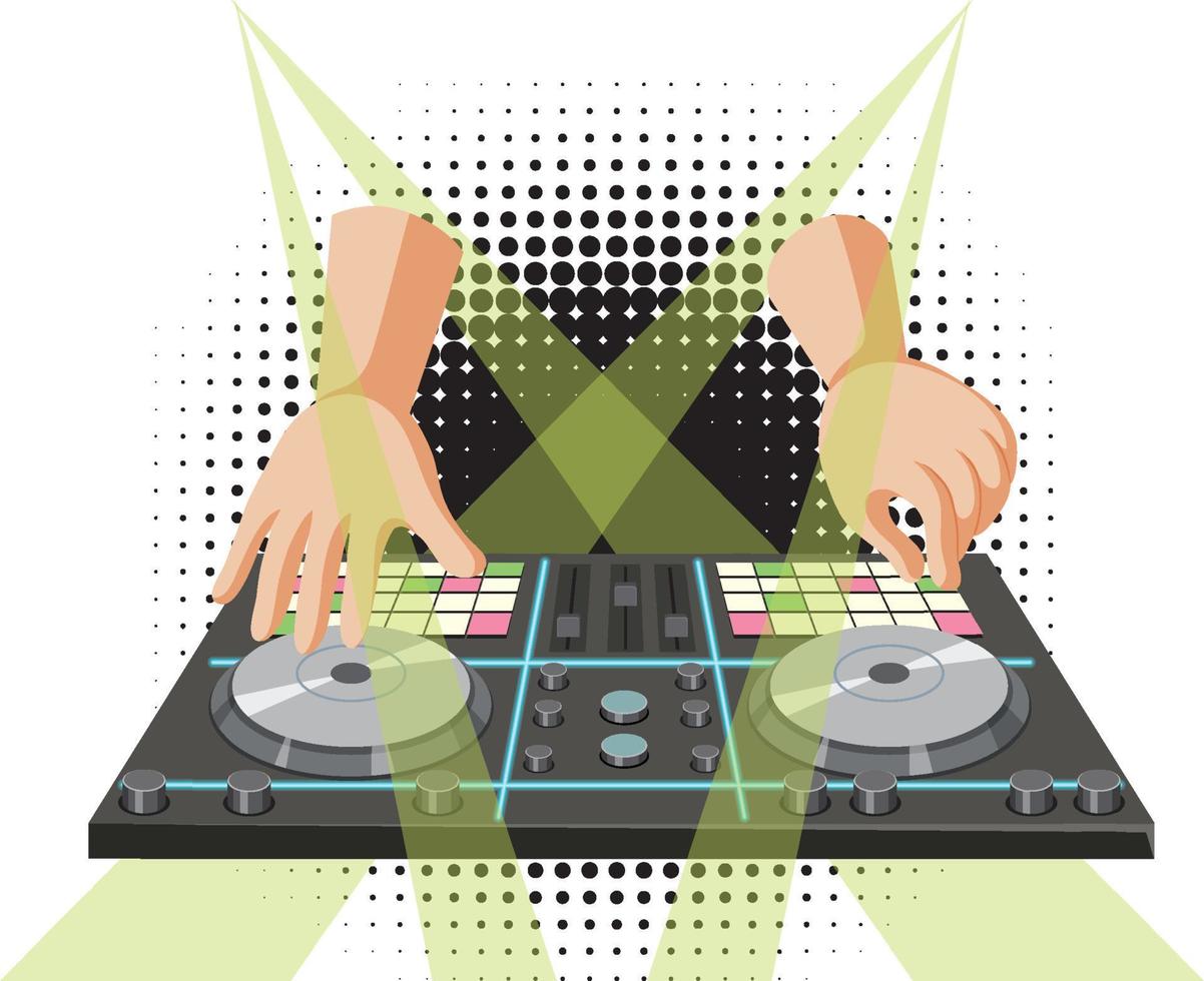 Musik-DJ-Controller-Symbol auf weißem Hintergrund vektor