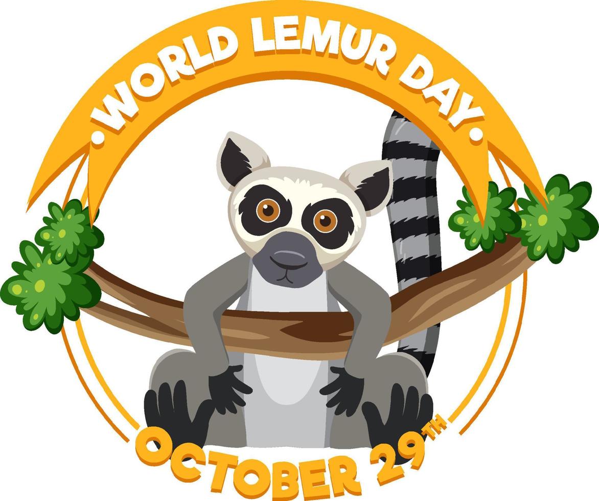 World Lemur Day banner design vektor