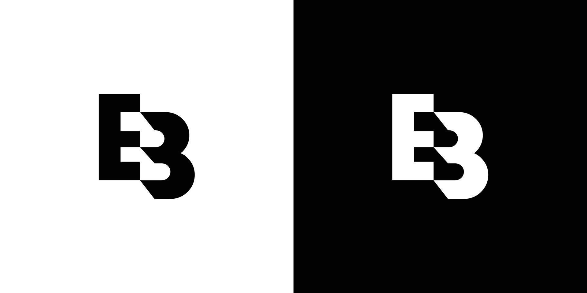 modern och unik logotypdesign med eb-bokstavsinitialer vektor