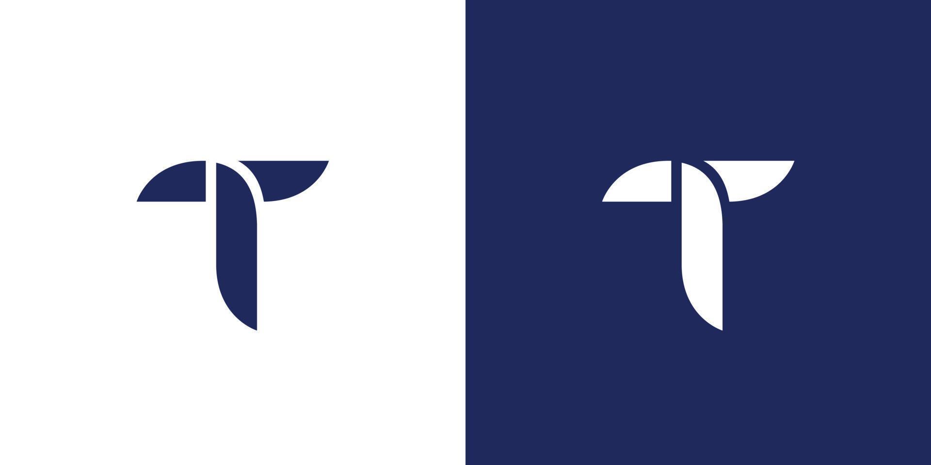 modern och unik logotypdesign med bokstav t initialer vektor