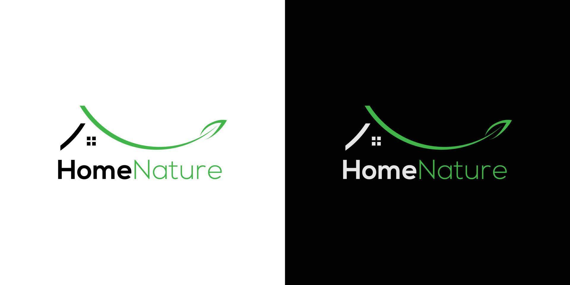 modernes und attraktives Naturhaus-Logo-Design vektor