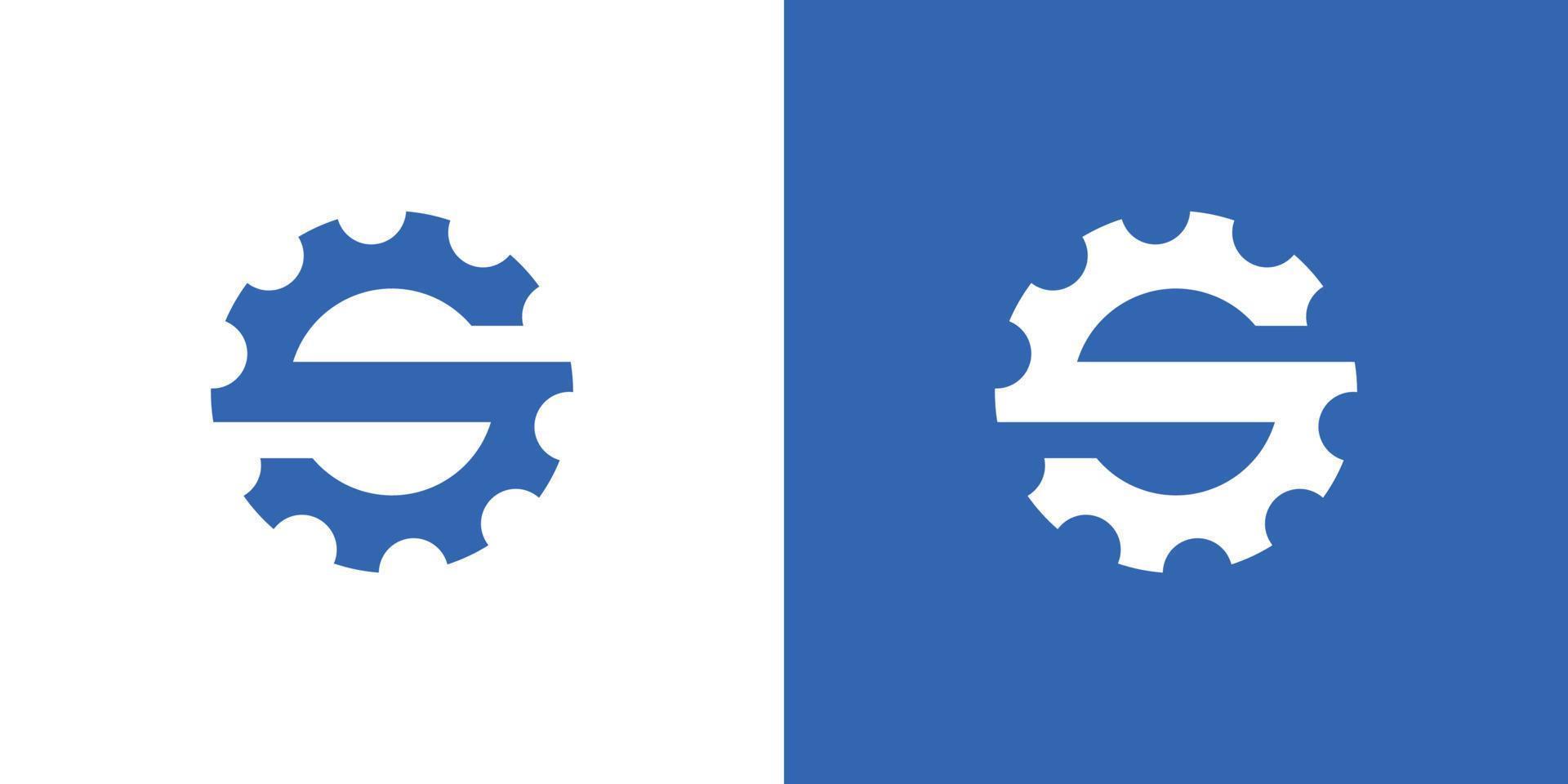 Starkes und modernes mechanisches Logo-Design mit Anfangsbuchstaben vektor