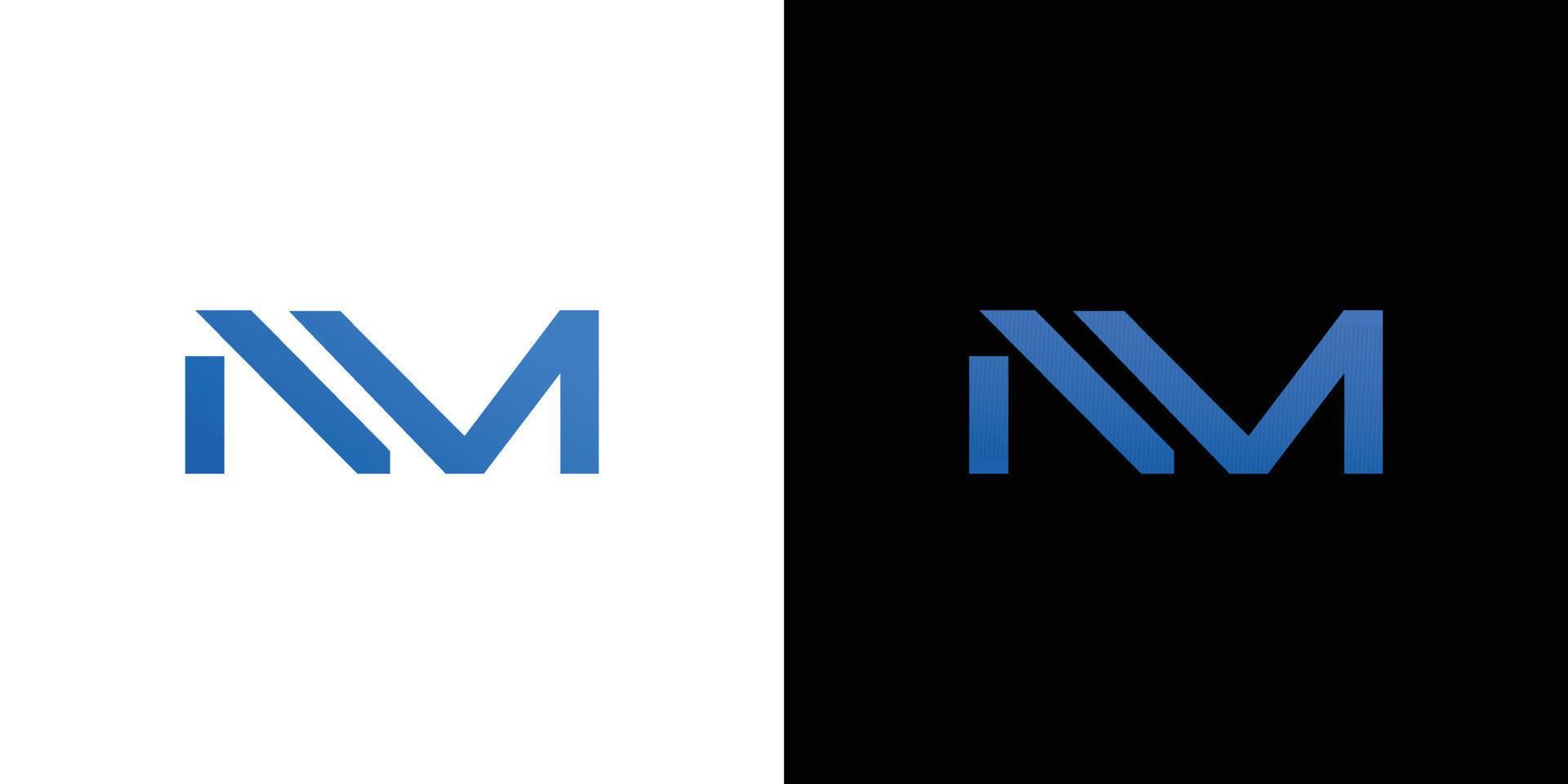 modernes und raffiniertes Logo-Design mit nm-Initialen vektor