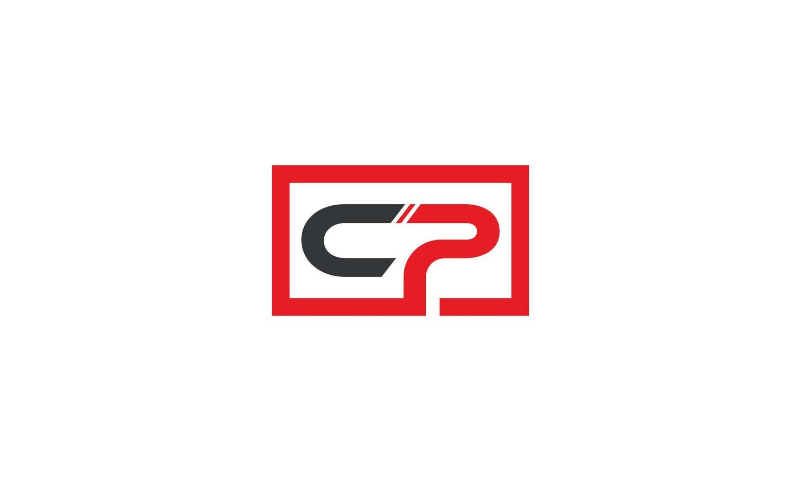 Buchstabe cp Logo Design kostenlose Vektorvorlage vektor