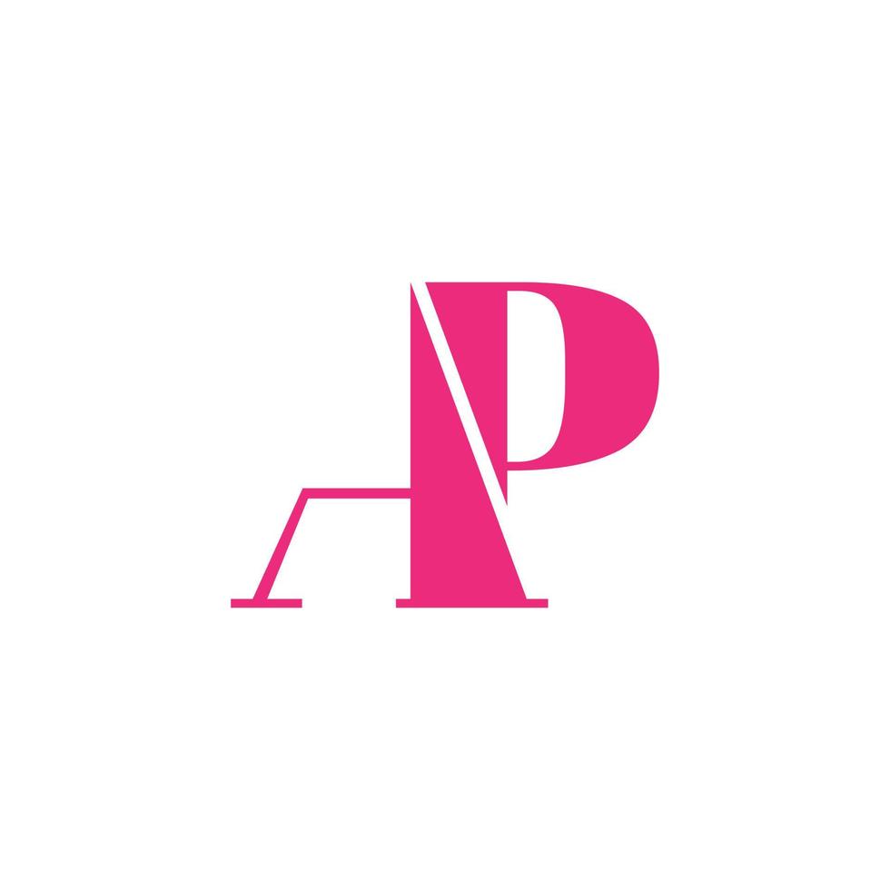 letter ap logo design. ap logotyp ikon rosa färg vektor gratis vektor mall.