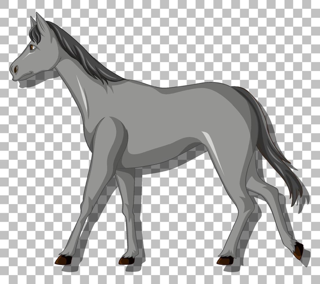 graues Pferd auf Rasterhintergrund vektor
