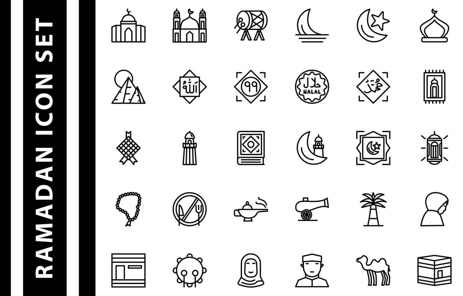 Ramadan-Islam-Icon-Set für Ihr Elementdesign vektor