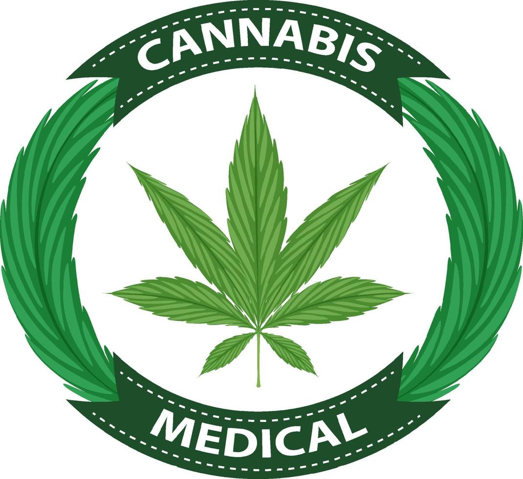 medizinisches Cannabis-Abzeichen-Logo vektor