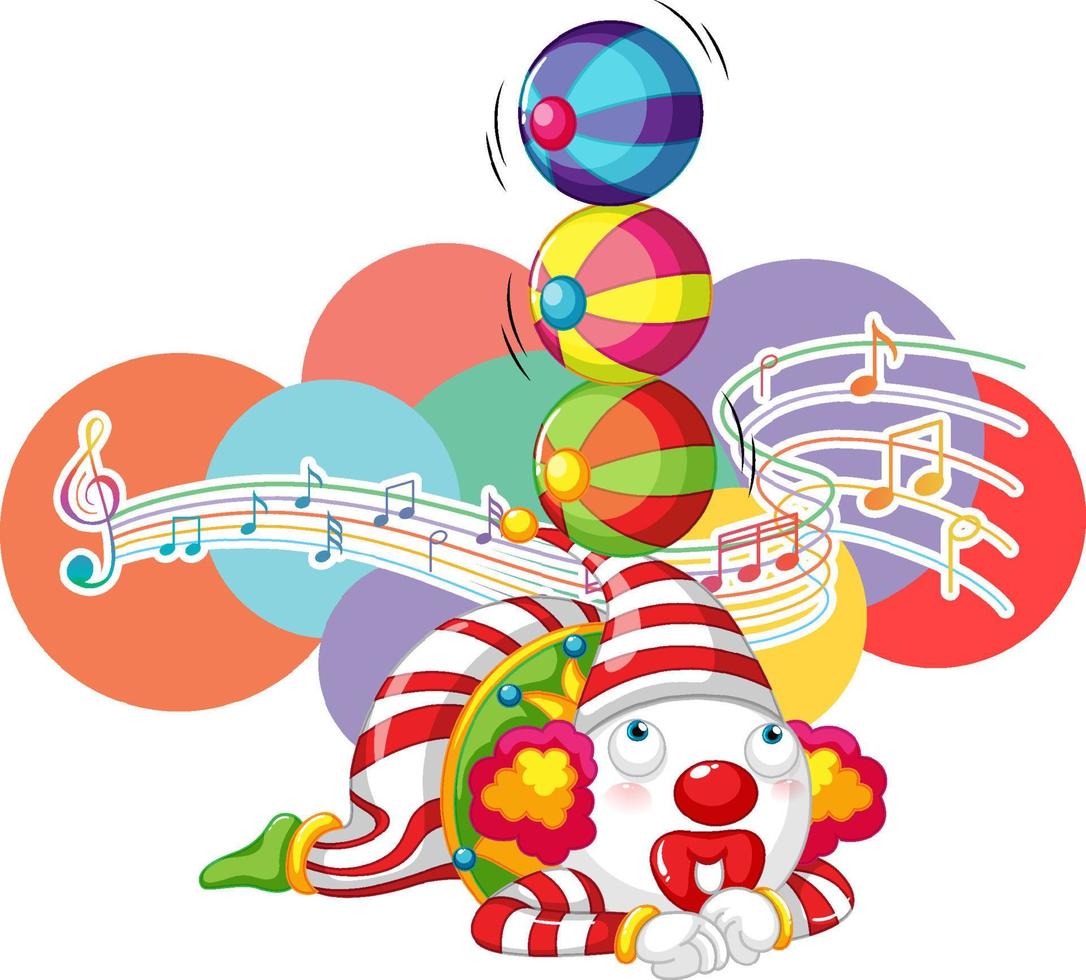 cirkus clown med musik nyckel seriefigur vektor