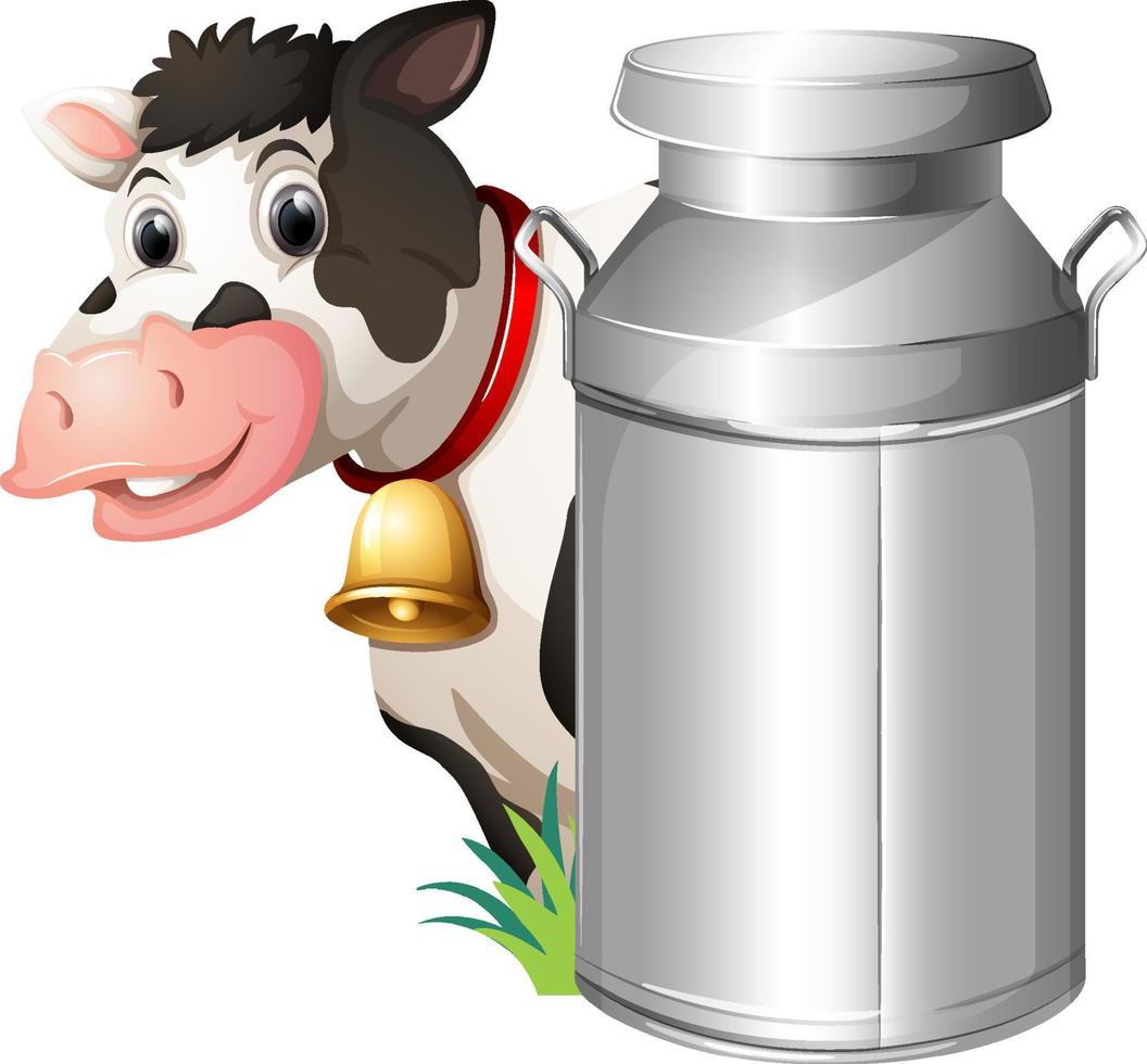 eine Kuh mit Milchbehälter vektor