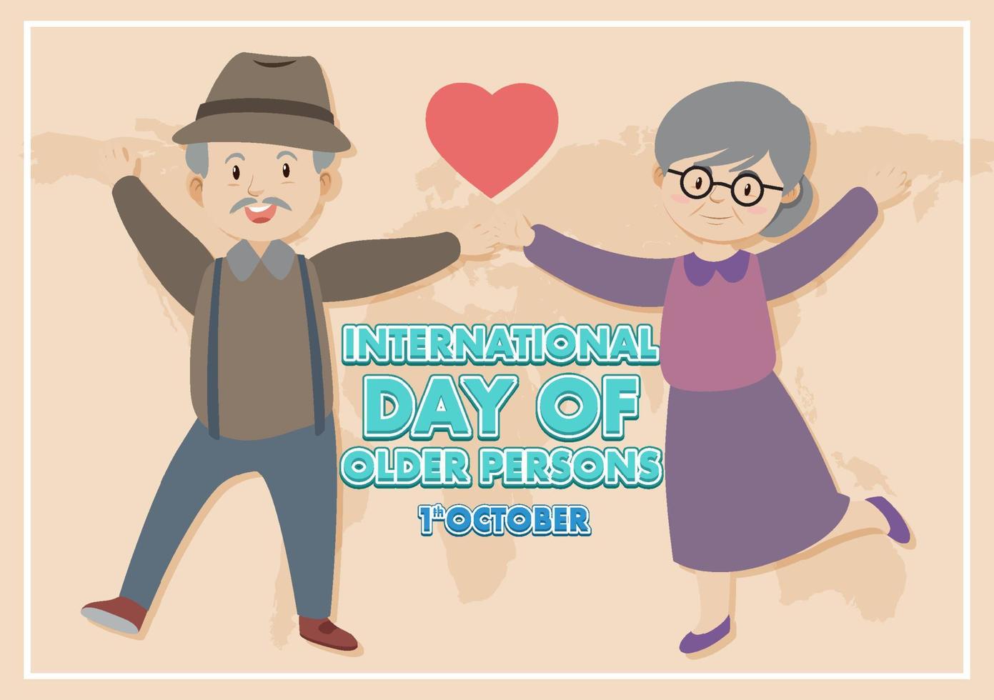 internationella dag för äldre affischdesign vektor