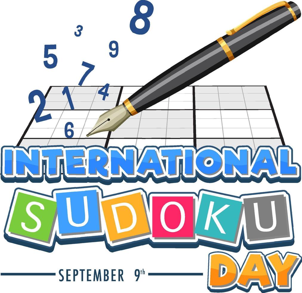 Plakatvorlage für den internationalen Sudoku-Tag vektor