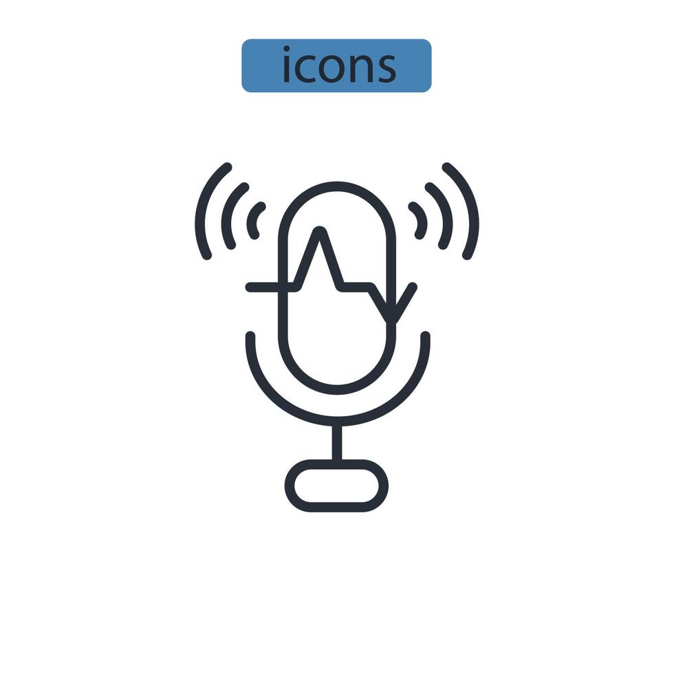 Spracherkennungssymbole symbolen Vektorelemente für das Infografik-Web vektor