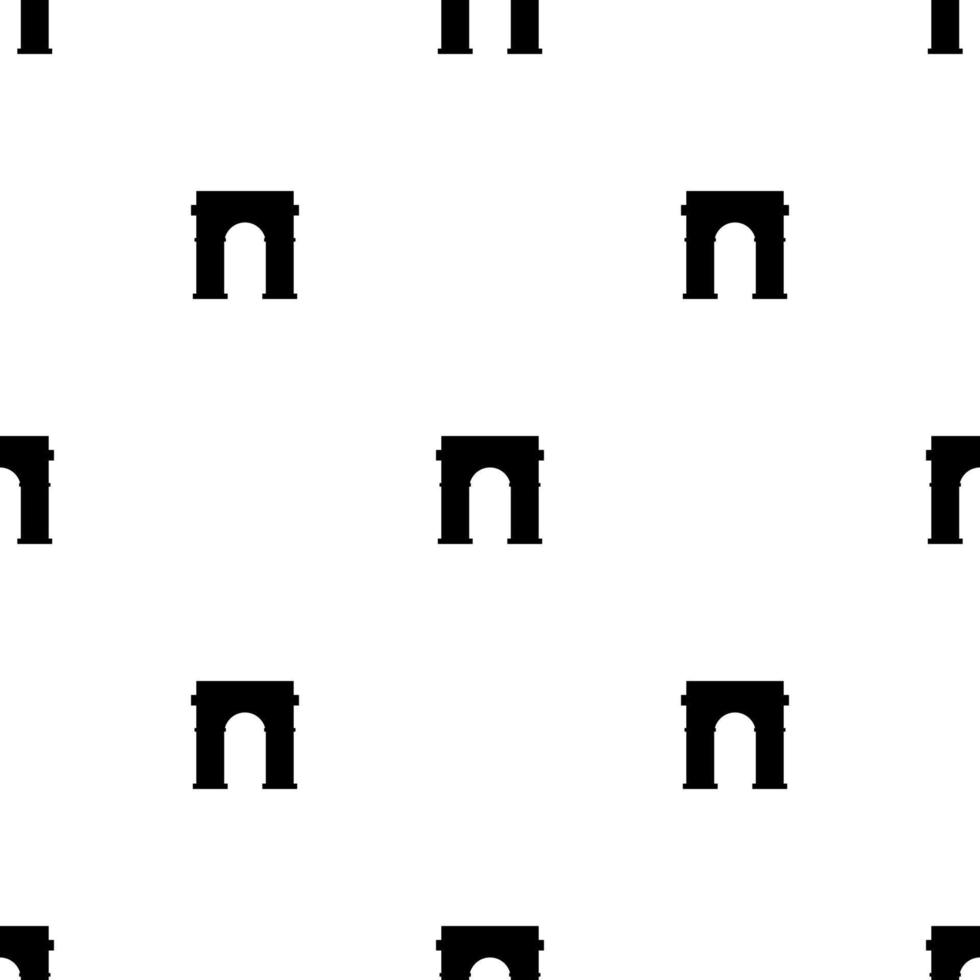 Nahtloses Muster mit Triumphbogen-Symbol auf weißem Hintergrund. vektorillustration für design, web, verpackungspapier, stoff, tapete vektor