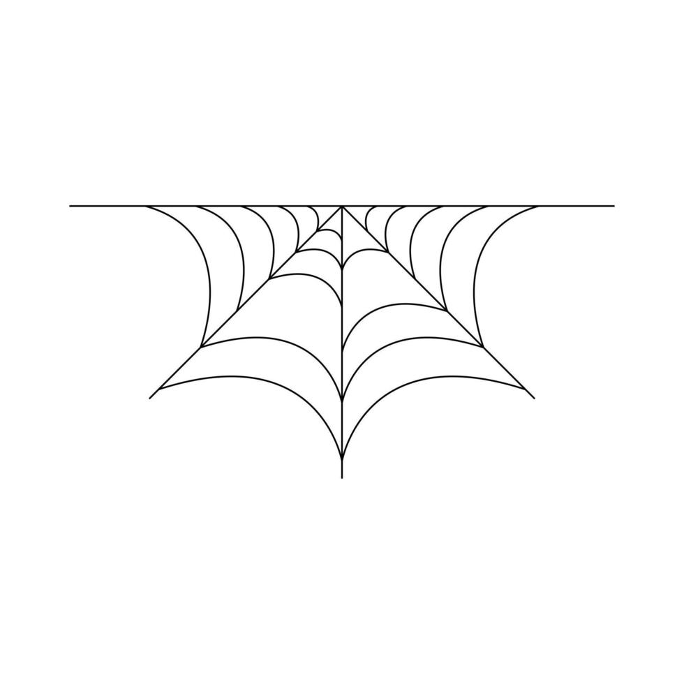 halv spindelnät isolerad på vit bakgrund. halloween spindelnät element. spindelnät linje stil. vektor illustration för någon design.